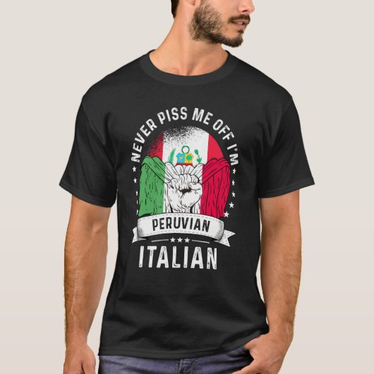 Peru Flag Italy Grown Humor Citizen Pride T-Shirt (Vorderseite)