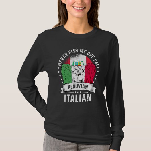 Peru Flag Italy Grown Humor Citizen Pride T-Shirt (Vorderseite)