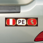 Peru Flag Map Code Autoaufkleber (Auf Auto)