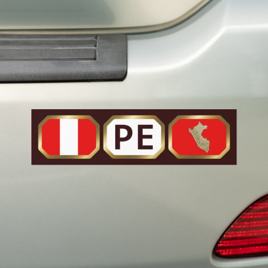 Peru Flag Map Code Autoaufkleber (Auf Auto)