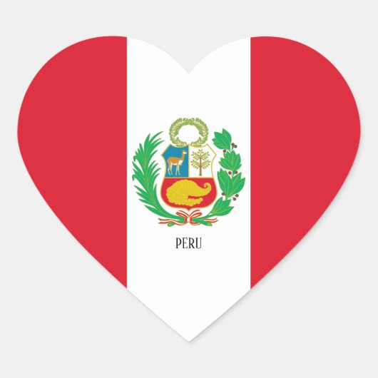 Peru Flag Patriotic Herz-Aufkleber (Vorderseite)