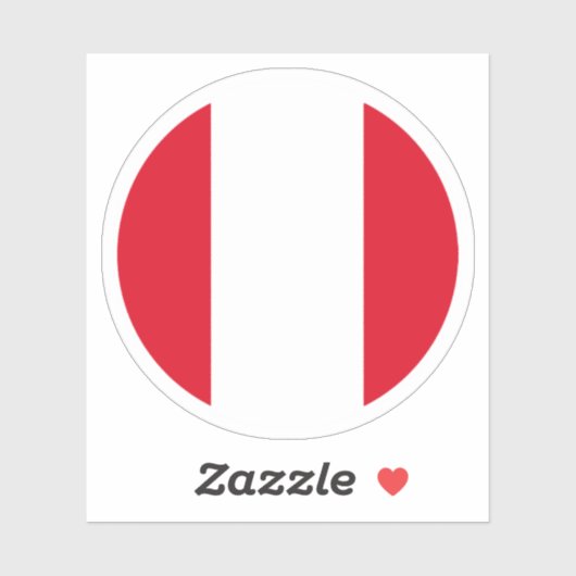 Peru Flag Round Sticker (Blatt)