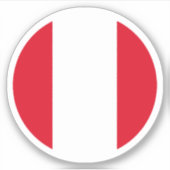 Peru Flag Round Sticker (Vorderseite)
