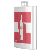 Peru Flag Sieg Sign Patriotic Flachmann (Links)