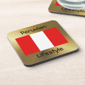 Peru-Flag+Text-Untersetzer Untersetzer (Linke Seite)