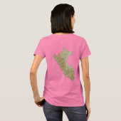 Peru Flag und Map dk T - Shirt (Schwarz voll)