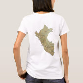 Peru Flag und Map dk T - Shirt (Rückseite)