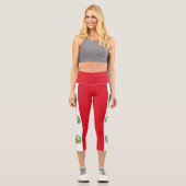 Peru-Flagge Capri Leggings (Vorderseite)