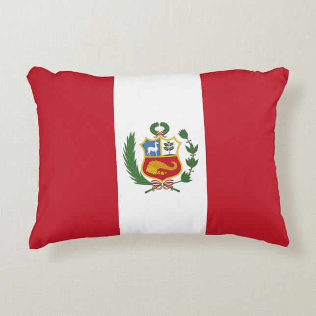 Peru-Flagge Dekokissen (Vorderseite)
