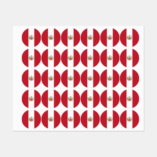 Peru-Flagge Etiketten (Blatt)