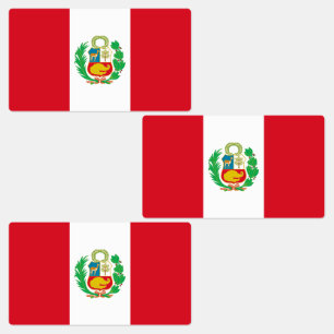 Peru-Flagge Etiketten