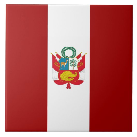 Peru-Flagge Fliese (Vorderseite)