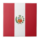 Peru-Flagge Fliese (Vorderseite)