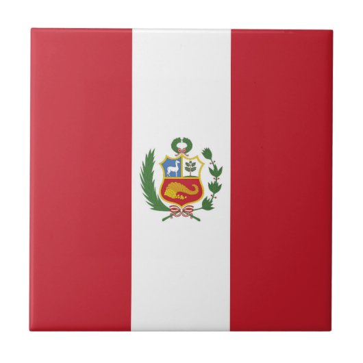 Peru-Flagge Fliese (Vorderseite)
