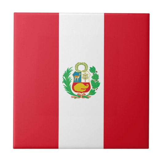 Peru-Flagge Fliese (Vorderseite)