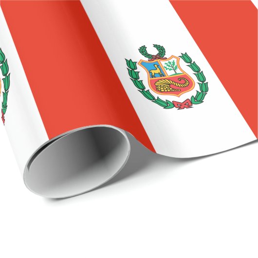 Peru-Flagge Geschenkpapier (Rolleneckpunkt)