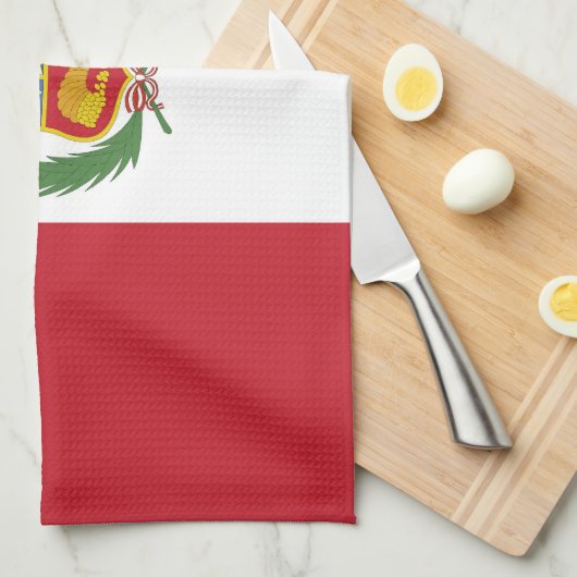 Peru-Flagge Geschirrtuch (Viertel Falte)