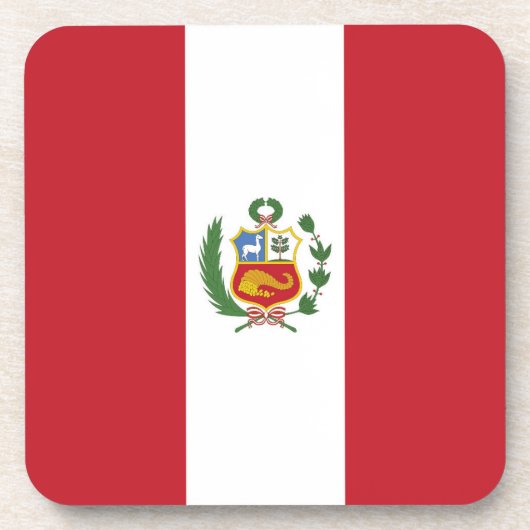 Peru-Flagge Getränkeuntersetzer (Vorderseite)