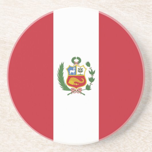 Peru-Flagge Getränkeuntersetzer (Vorne)