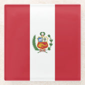 Peru-Flagge Glasuntersetzer (Vorderseite)