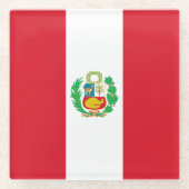 Peru-Flagge Glasuntersetzer (Vorderseite)
