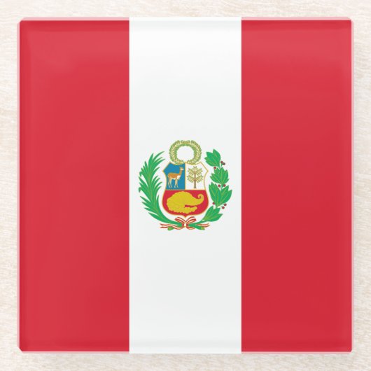 Peru-Flagge Glasuntersetzer (Vorderseite)