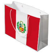 Peru-Flagge Große Geschenktüte (Rückseite Schrägansicht)