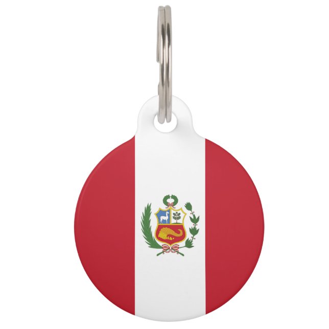 Peru-Flagge Haustiermarke (Vorderseite)