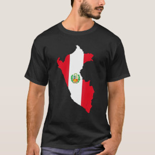 Peru-Flagge in Peru-Kontur Peru T-Shirt