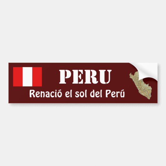 Peru-Flagge + Karten-Autoaufkleber Autoaufkleber (Vorne)