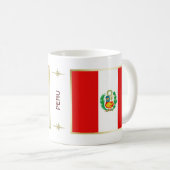 Peru-Flagge + Karten-Tasse Kaffeetasse (VorderseiteRechts)