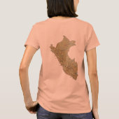 Peru-Flagge + Kartenzeichen-T - Shirt (Rückseite)