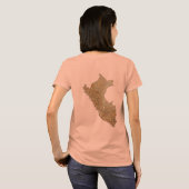 Peru-Flagge + Kartenzeichen-T - Shirt (Schwarz voll)