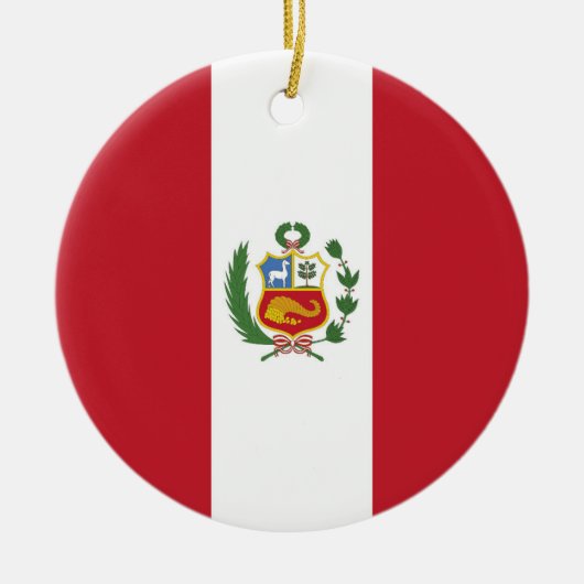 Peru-Flagge Keramik Ornament (Vorne)