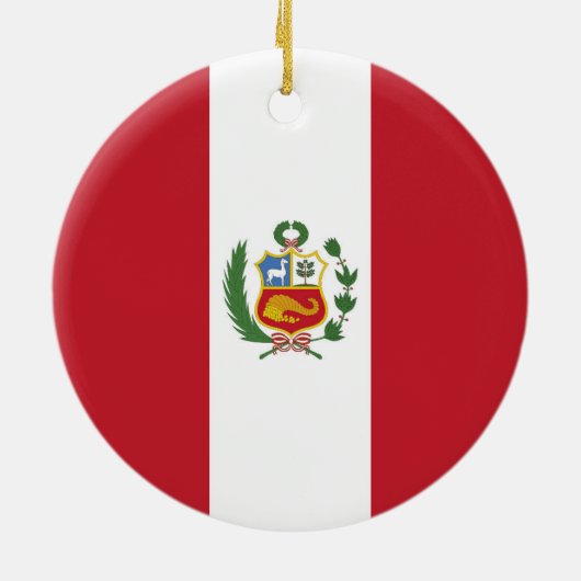 Peru-Flagge Keramik Ornament (Hinten)