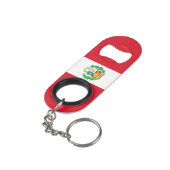 Peru-Flagge Mini Flaschenöffner (Rückseite Schrägansicht)