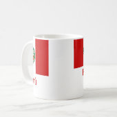 Peru-Flagge mit Namen auf spanisch Kaffeetasse (Vorderseite Links)
