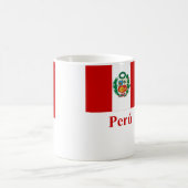 Peru-Flagge mit Namen auf spanisch Kaffeetasse (Mittel)