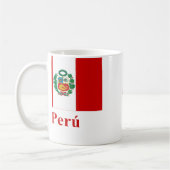 Peru-Flagge mit Namen auf spanisch Kaffeetasse (Links)