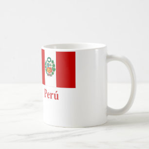 Peru-Flagge mit Namen auf spanisch Kaffeetasse