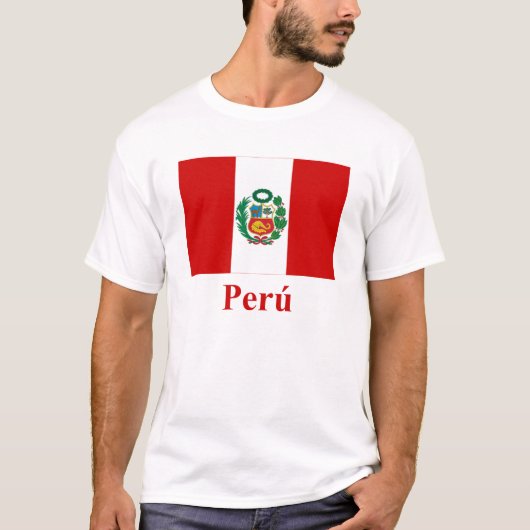 Peru-Flagge mit Namen auf spanisch T-Shirt (Vorderseite)