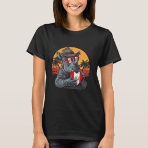 Peru-Flagge Nashorn Herz Sonnenuntergang Peruanisc T-Shirt