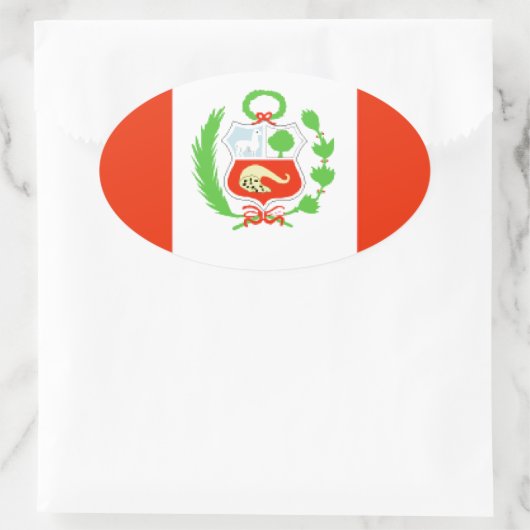 Peru-Flagge Ovaler Aufkleber (Tasche)