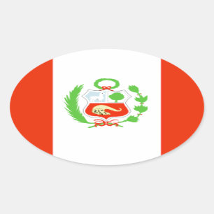 Peru-Flagge Ovaler Aufkleber