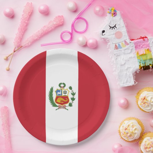 Peru-Flagge Pappteller (Party)