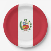 Peru-Flagge Pappteller (Vorderseite)