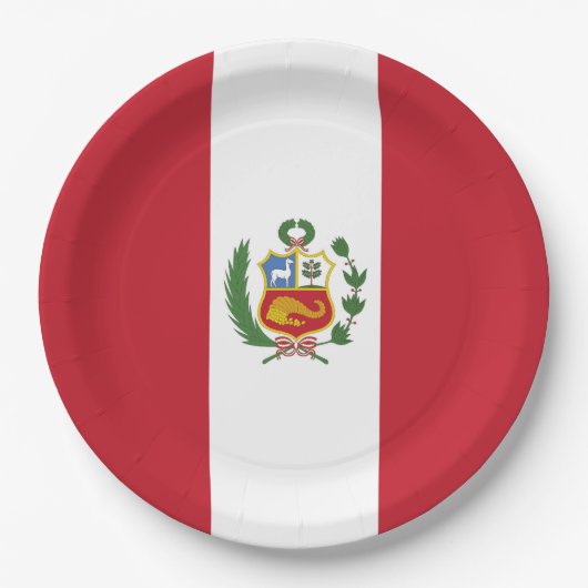 Peru-Flagge Pappteller (Vorderseite)