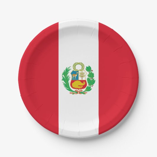 Peru-Flagge Pappteller (Vorderseite)