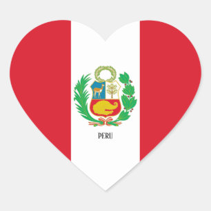 Peru-Flagge Patriotisch Herz-Aufkleber