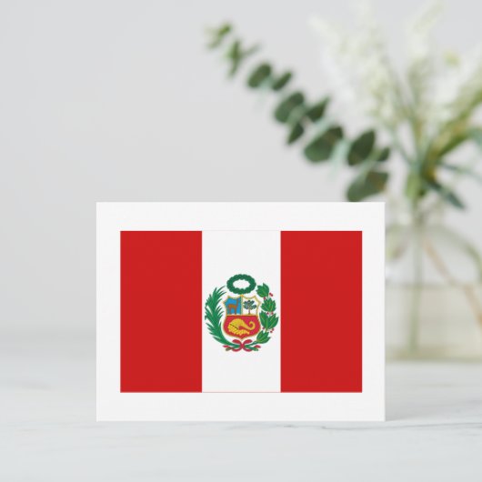 Peru-Flagge Postkarte (Stehend Vorderseite)